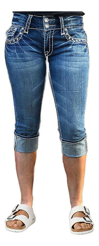 Flamingals Vaqueros Capri De Tiro Bajo Y Gran Elasticidad