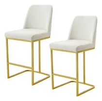 Comprar Set X 2 Bancos De Bar Soho Beige Acabado De La Estructura Laqueado Color 57143 - Beige