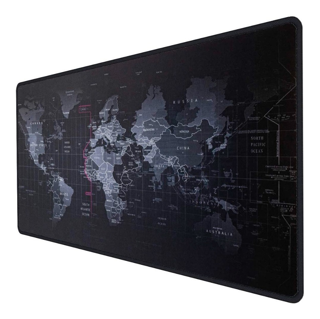 Mouse Pad Gamer Xxl Antideslizante Mapamundi 90x40cm 3mm