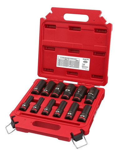 Juego De Dados Impacto Largos 12pzs 1/2 Milwaukee 49-66-7011
