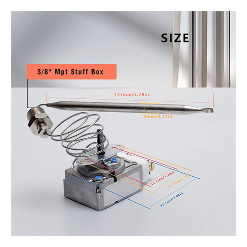 Nuevo Termostato Rx-2-24 Actualizado Para Freidora 3/8 Mpt S