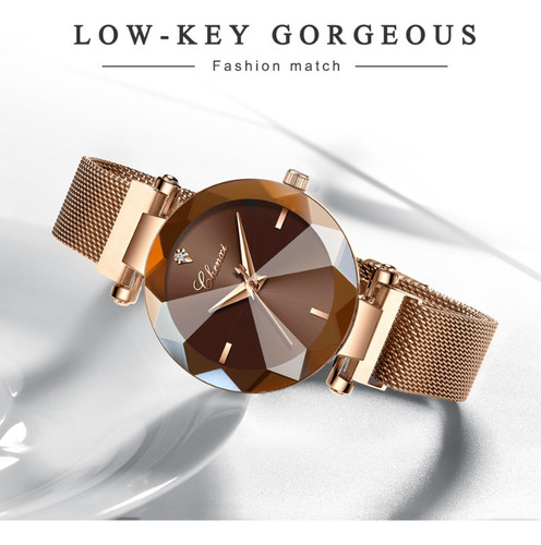 Chenxi Reloj De Cuarzo Con Cristal Geométrico Para Mujer