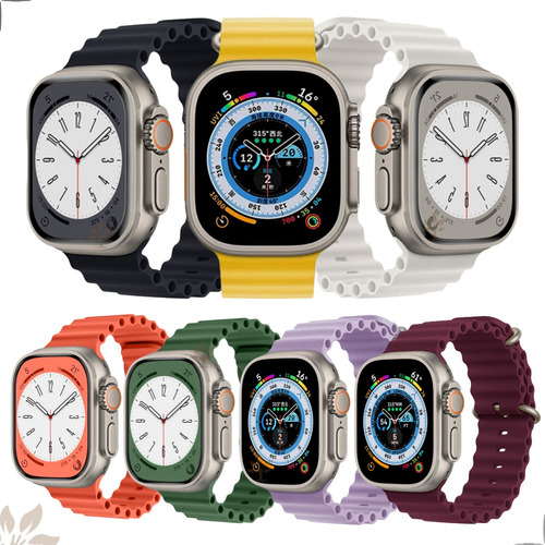 Pulsera compatible con Apple Watch Ocean 38 40 41 42 44 45 mm, color 42/44/45, blanco