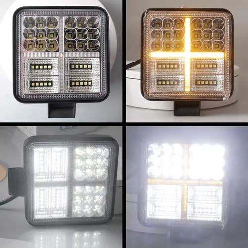 Luz Led Cuadrado De Color Amarillo Y Blanco 4 Pulgadas 177w