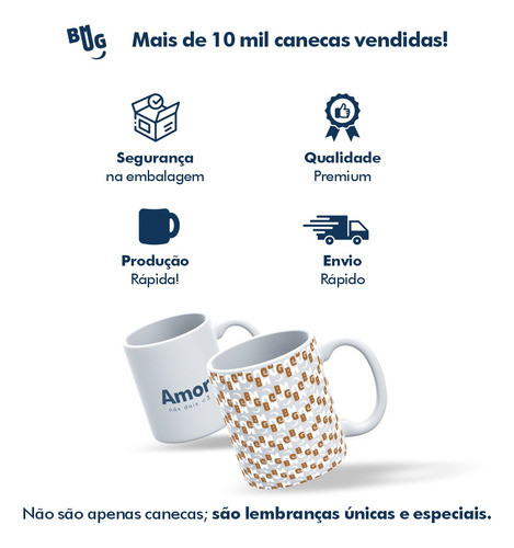 Caneca Diverdidamente 2 Medo De Acabar O Café Xícara 325ml