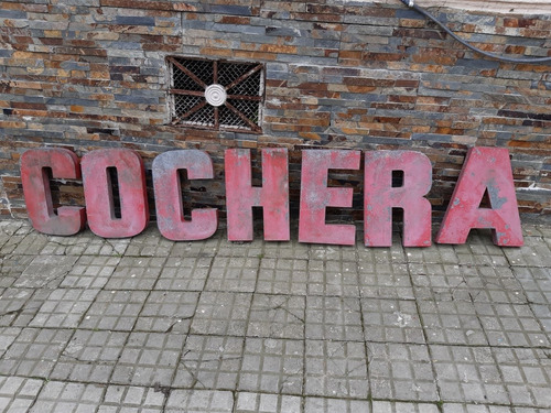 Cartel Letra En Chapa Hojalata Cochera