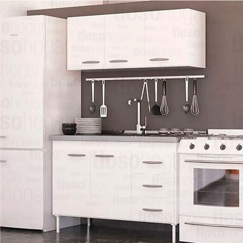 Imagen 3 de 10 de Alacena Cocina Melamina 140 1.40 Mts Negro Blanco Envio