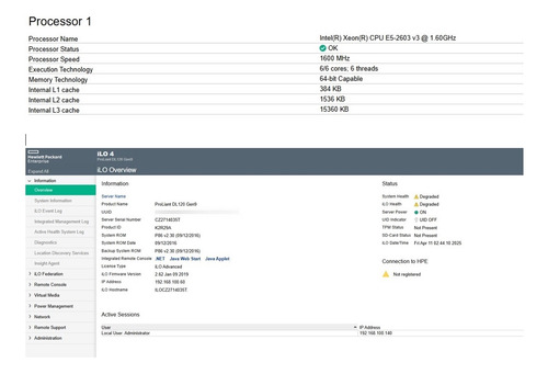 Servidor Hp Proliant Dl120 G9, Xeon E5-2603 6cores 8gb Ram (Usado)