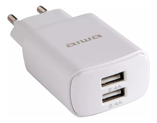 Cargador Rápido De Pared 2 Puerto Usb Aiwa Awp-2223w Blanco