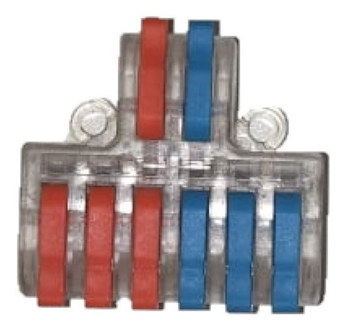 Imagem 4 de 8 de 5 Conector Emenda Derivação 2x6 Fio Alavanca Tipo Wago Df42