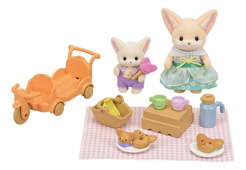 Calico Critters Sunny Picnic Set - Fennec Fox Sister & Baby,