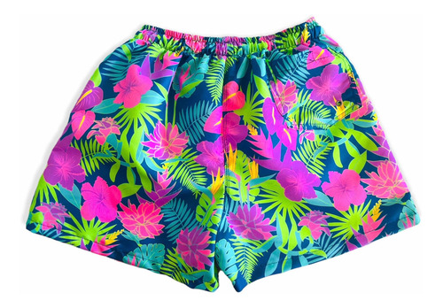 Short De Baño Hombre Tropical Family Look Papa Con Envio