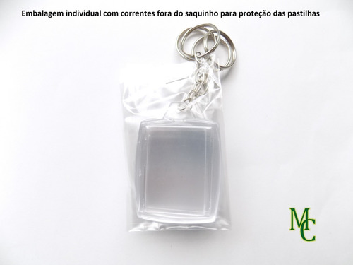Imagem 3 de 4 de Chaveiro Acrilico 3x4cm P/ Personalizar Emb. Separado 50pçs