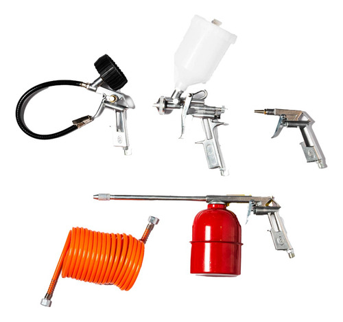Kit Set Aire Compresor 5 Piezas Luxus Deposito Superior Hvlp