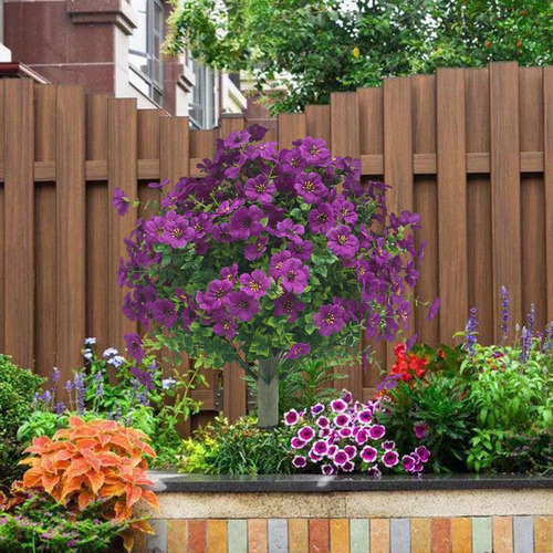 Bh Compatible Estaca De Flores Violetas, Realista Y