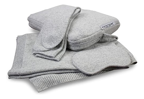 Jet&bo 100% Pure Cashmere Travel Set: Manta, Antifaz, Calcet