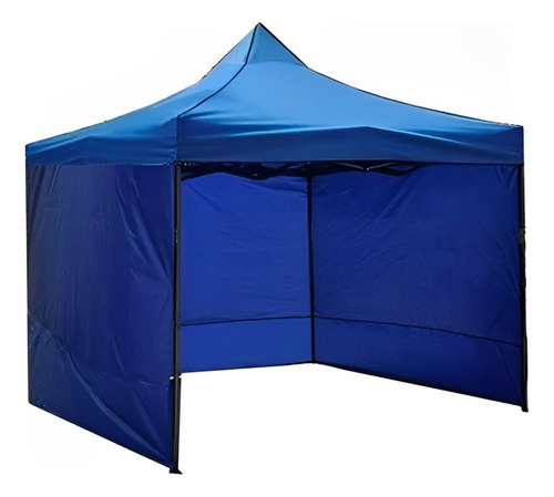 Gazebo Azul Plegable Refozado  3x3 Con Paredes Individuales