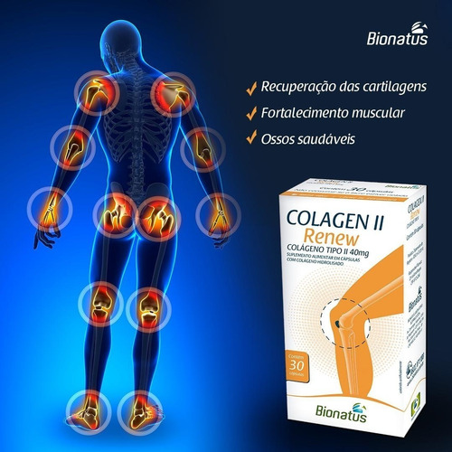 Imagem 3 de 4 de Renew Colageno Tipo Ii + Vit+ Min 30 Cps Bionatus