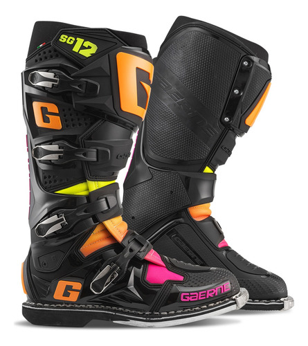 Bota Cross Gaerne Sg 12 Ed. Limitada Black Orange Pink @#