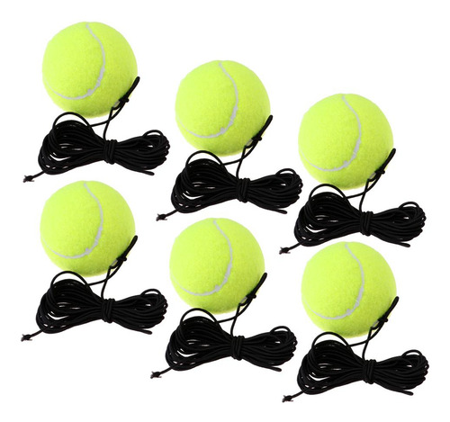 Conjunto De 6 Bolas De Tênis Elásticas Com Corda