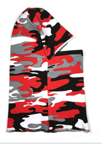 Imagen 2 de 2 de Balaclava Pasamontañas Cubrebocas Camuflaje Woodland Rojo