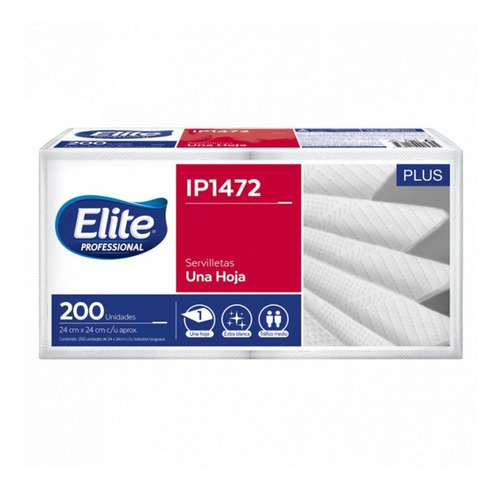 Imagen 1 de 3 de Servilleta De Mesa Elite 24x24 Cm X200 Ip1472