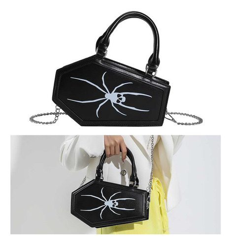M Bolso Con Forma De Ataúd For Mujer, Bolso De Cuero Pu