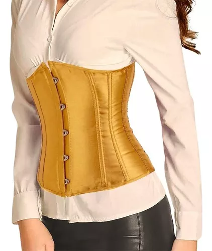 Corpete Corset Corselet Cinta Underbust Dourado Gold A M671