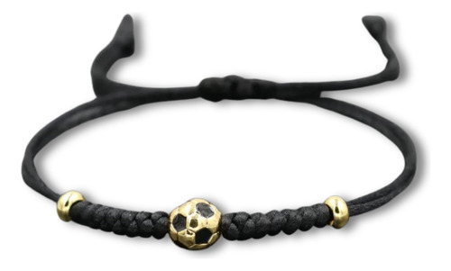 Pulsera Trenzada Y Ajustable  Con Dije De Pelota De Fútbol