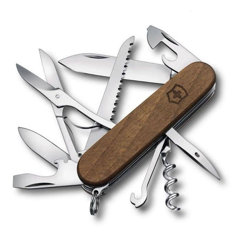 Canivete Victorinox Huntsman Wood Nogueira 13 Funções Cor Marrom