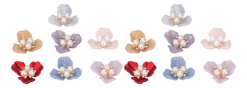 Rhinestone Buttons 14pcs Pearl Diy Exquisite Faux Pearl Flat