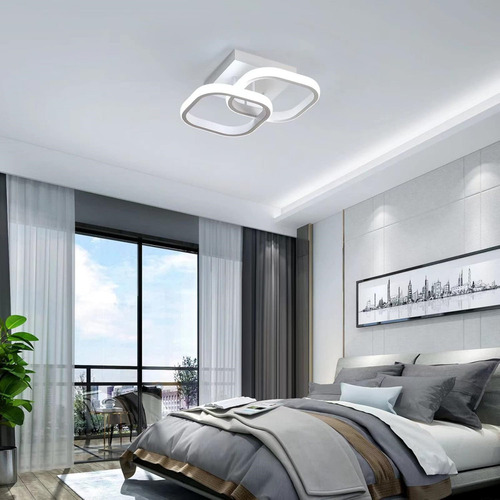C Luminária Modernos Plafon Led Embutir Quarto Duplo