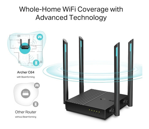 Router Inalambrico Tp-link Archer C64 Ac1200 Gigabit Mu-mimo