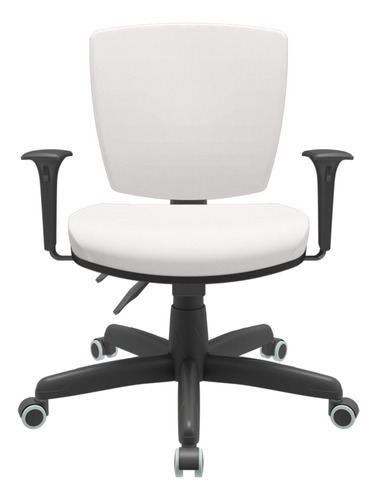 Cadeira Giratória Ergonômica Preto Bx Flexi Vinil Branco