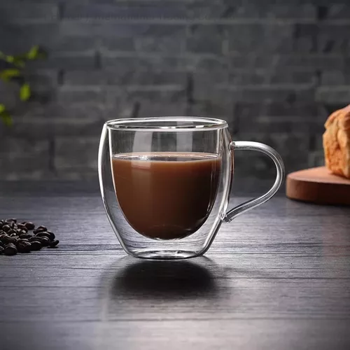 Taza Doble Vidrio 250 Ml - Cafe - Te D+m Bazar - $ 5.600