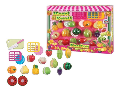Imagem 3 de 4 de Horti Fruti Frutas Comidinhas De Brinquedo C/velcro Braskit
