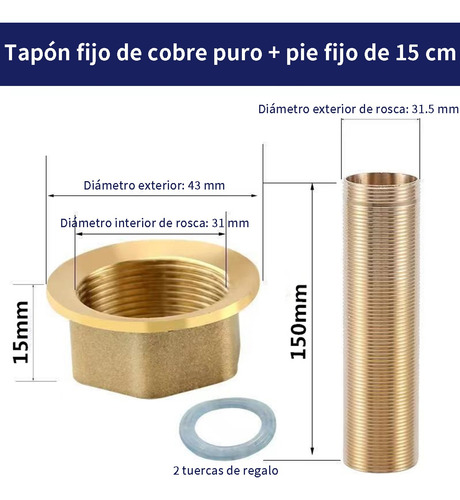 Tuerca De Latón Y Tubo Largo Fijar Monomando Sujetar En Losa Marrón Claro