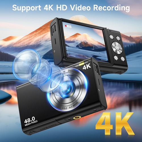Cámara Digital Anteam Autofocus 48mp Uhd 4k Vlogging 32gb