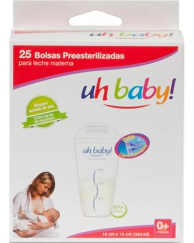 Bolsas Recolectora Leche Materna Uhbaby! 50 Unidades X 350ml