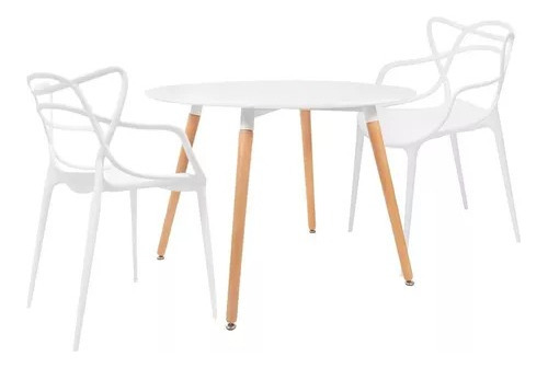 Juego De Mesa Eames 90x90 + 2 Sillas Master Baires4