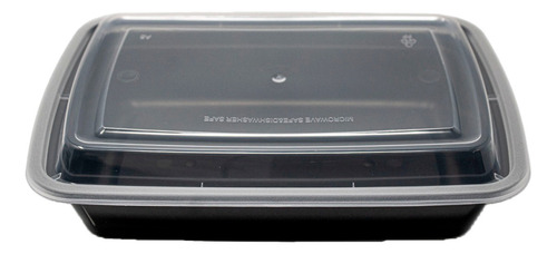 Contenedor Reutilizable P/ Comida Recipiente 32 Oz 25 Color Negro