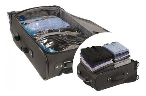 Imagem 3 de 6 de Saco À Vácuo Protetor Organizador Roupa Vac Bag Médio 45x65