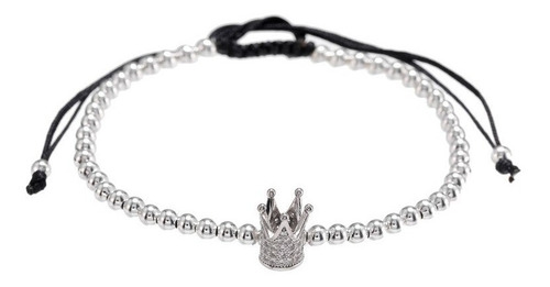 Pulsera De Hombre Y Mujer Corona Plateada Elegante Juvenil