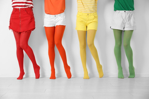 Imagen 2 de 8 de 6 Pantimedias Medias De Colores Opaca Gruesa Con Envio Grat