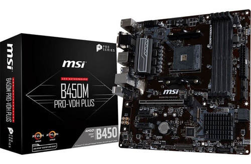 Motherboard Msi B450m Pro-vdh Plus Ryzen Gamer Am4 Tranza