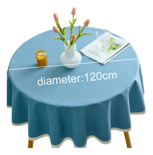 G Mantel Redondo De Mesa De Comedor De Algodón Y Lino De