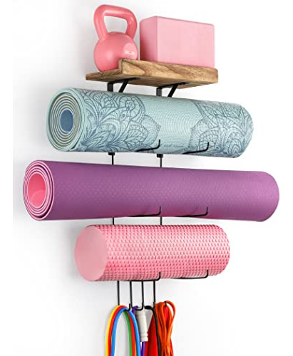 Yoga Mat Holder Accessories Wall Mount Organizer Storage Dec