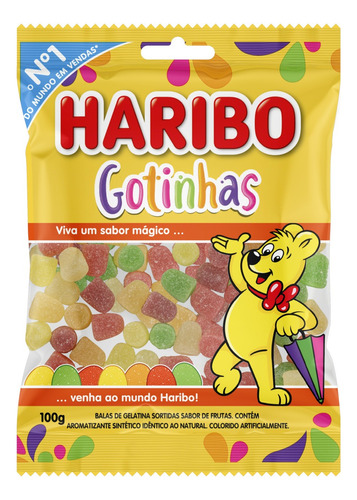 Bala Haribo Gotinhas frutas 100 g 