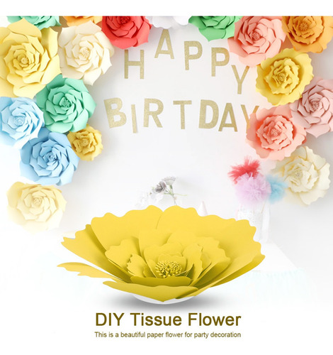 Imagen 1 de 6 de Diy - Decoración De Flores De Papel De Seda Para Cumpleaño
