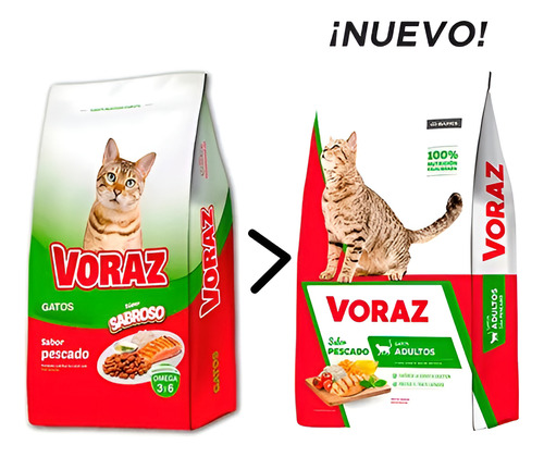 Alimento Voraz Gatos Sabor Pescado 10 Kg